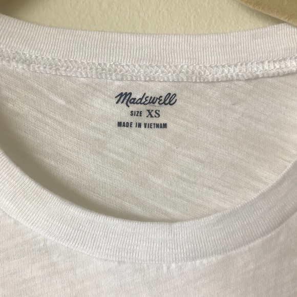 NWOT Madewell White Cotton Basic Tee Shirt XS - Picture 6 of 8